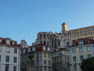Fototapeta na wymiar The Carmo Convent, Historical Building, Lisbon, Portugal