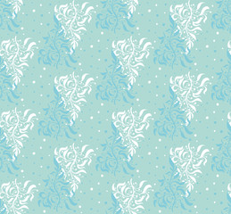 Fototapeta na wymiar Sky Blue Floral Pattern
