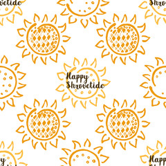 Shrovetide traditional russian festival seamless pattern