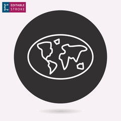 Globe line vector icon. Editable stroke.