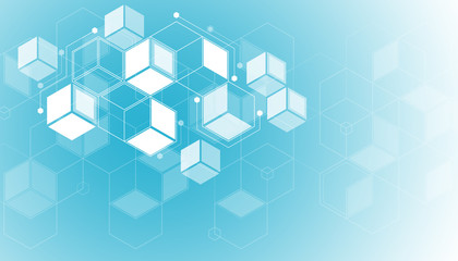 white hexagon abstract background, futuristic background interface