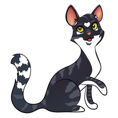 Illustration of a Cute Black Cat