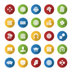 Casino flat design long shadow glyph icon