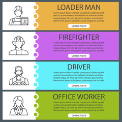 Professions web banner templates set