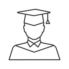 Graduate student linear icon
