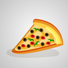 Illustration of fresh pizza slice