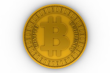 bitcoin 3d coin cryptocurrency gold isolated on white