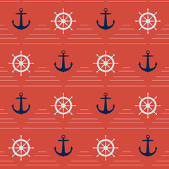 Materiał do szycia Nautical seamless pattern
