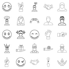 Fototapeta premium Sensation icons set, outline style