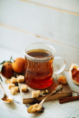 two glasses of red hot drink