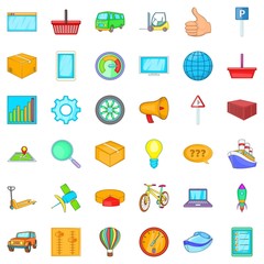 State procurement icons set, cartoon style