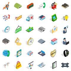 Logistic icons set, isometric style