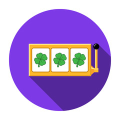 Four-leaf clover slot reels icon vector illustration