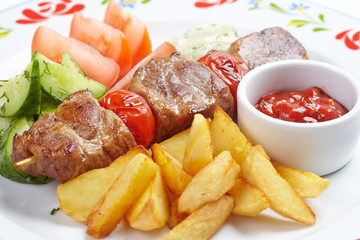 kebab with vegetables