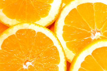 Fresh, juicy slices of orange. Orange fruit background