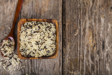 Mix of different varieties of rice
