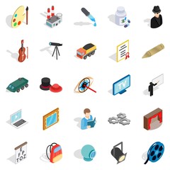 Job icons set, isometric style