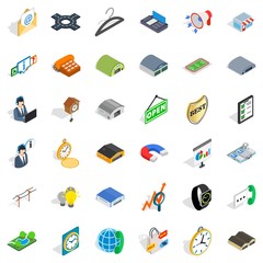 Consumer activity icons set, isometric style