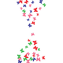 Spring Background with Colorful Butterflies. Simple Feminine Pattern for Card, Invitation, Print. Trendy Decoration with Beautiful Butterfly Silhouettes. Vector Background with Moth