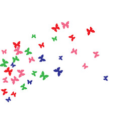 Spring Background with Colorful Butterflies. Simple Feminine Pattern for Card, Invitation, Print. Trendy Decoration with Beautiful Butterfly Silhouettes. Vector Background with Moth