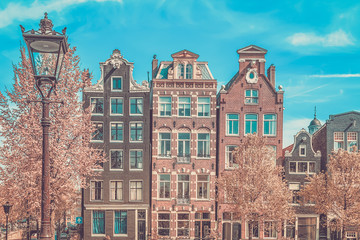 Traditional old buildings in Amsterdam.