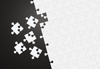 Piece of white Jigsaw puzzle background, Solutions and Teamwork concept