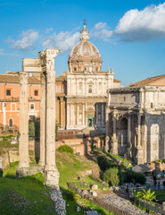 Roman forum with the Church of the Saints Luca and Martina.
