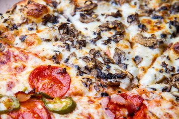 Mushroom and mexican pizza