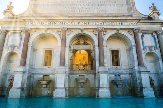 Acqua Paola Fountain in Rome, Italy.