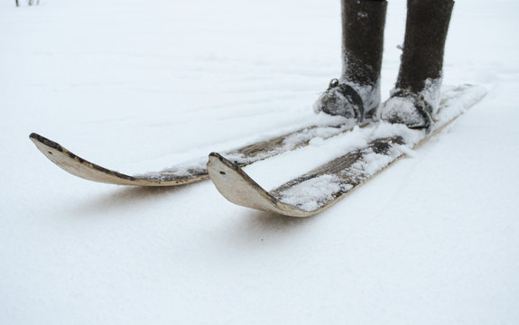 Steps On Old Wooden Skis