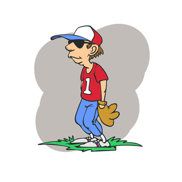 the base ball player cartoon