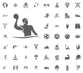 Water polo icon. Sport illustration vector set icons. Set of 48 sport icons.
