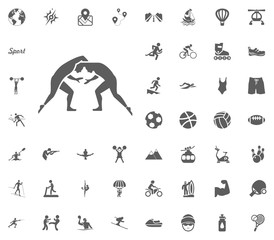 Greek Roma fight icon. Sport illustration vector set icons. Set of 48 sport icons.