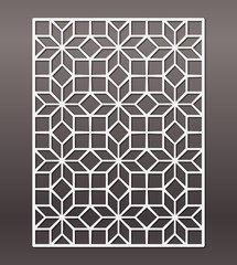 Decorative panel for laser cutting, die cutting or stencil.