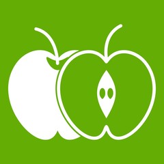 The whole apple and half icon green