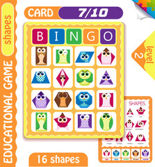 owls  Bingo level shapes 7