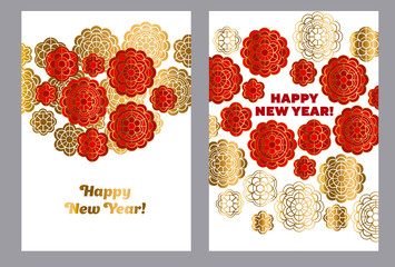 Red and gold pattern in china style. Vector illustration for card, invitation, Chinese New Year celebration. china yew year poster