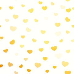 Small heart shape gold color pattern seamless random repeat vector background
