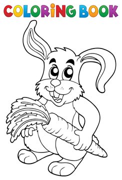 Coloring book rabbit theme 5