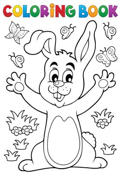Coloring book rabbit theme 6