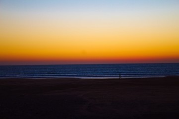 Orange sunset in Agadir, Morocco