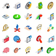 Dominance icons set, isometric style