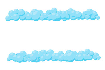 Two separators, didviders in the form of clouds. Isolated Illustration on white background, vector.