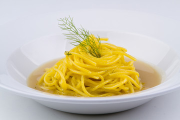 gourmet plate from a typical italian restaurant