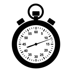 Stopwatch icon, simple black style