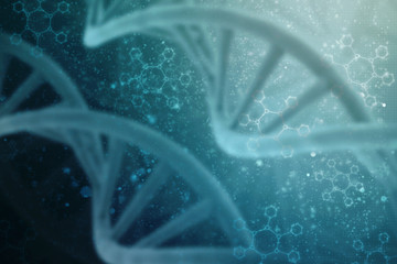 3d render of DNA structure, abstract background