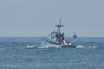 TOURIST SHIP - A small tourist ship with guests on board