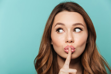Naklejka premium Beauty portrait of a young brown haired woman