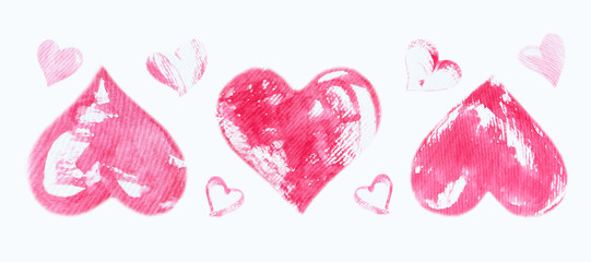 watercolor Pink heart