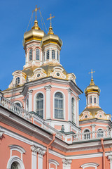 Fototapeta premium Golden Domes of the Holy Cross Cathedral in St. Petersburg, Russia
